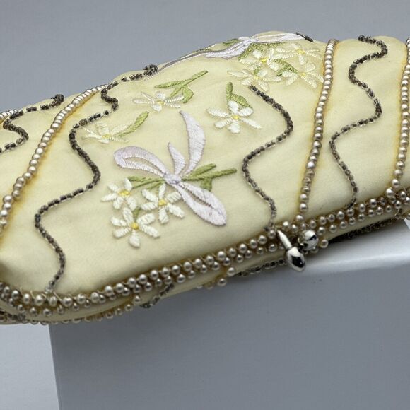 Vintage Beaded Clutch Bag Bag By Debbie Floral Embroidered - Picture 4 of 5